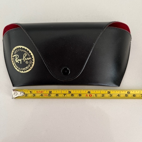 RAY-BAN Sunglasses Case Black Exterior Red Interior Unisex Classic Travel - Picture 7 of 8